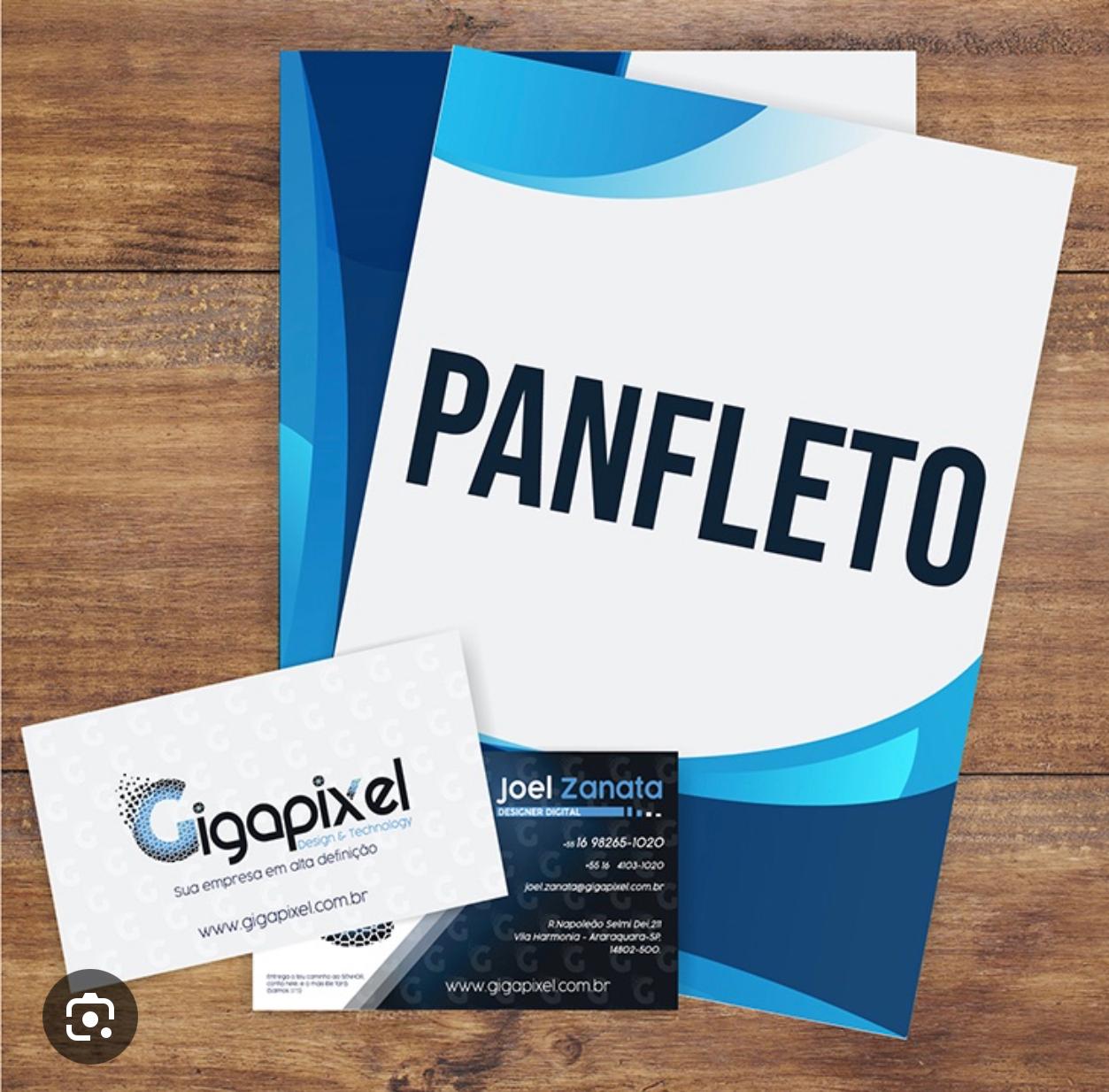 Cartões de visita e panfletos impressos